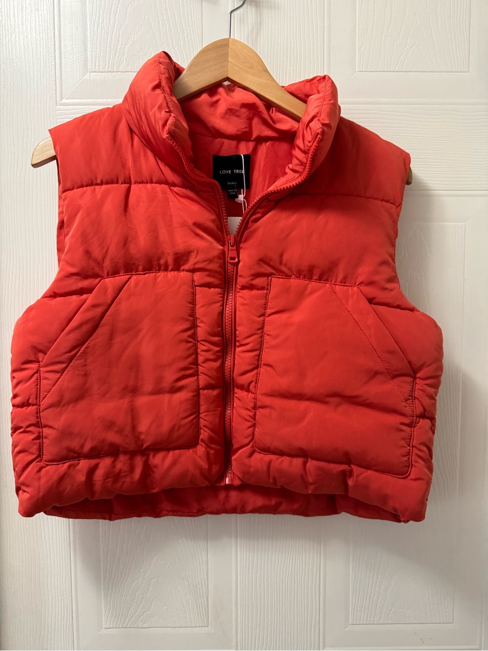 Love Tree Orange Puffer Vest